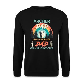 Archer Papa normal Papa juste plus cool - Sweat-shirt Unisexe - noir - Devant - Alina (178cm) & Michal (187cm)