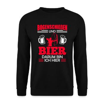 Bogenschießen und Bier Männer - Unisex Pullover - Schwarz - Vorne - Alina (178cm) & Michal (187cm)