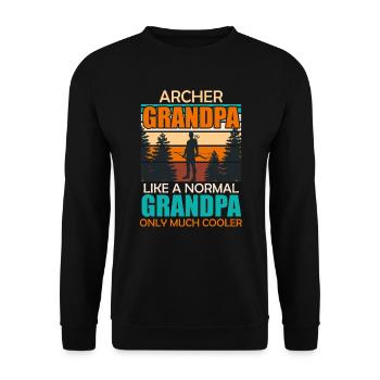 Archer Grand-père comme grand-père normal seulement plus cool - Sweat-shirt Unisexe - noir - Devant - Alina (178cm) & Michal (187cm)
