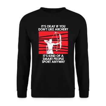 Compound Bow Archer Archery - Unisex Sweatshirt - black - Front - Alina (178cm) & Michal (187cm)