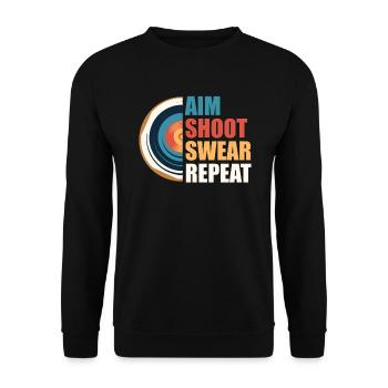 AimIng Shooting Swearing Target - Unisex Sweatshirt - black - Front - Alina (178cm) & Michal (187cm)