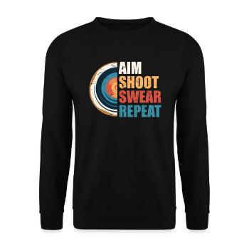 AimIng Shooting Swearing Target - Unisex Sweatshirt - black - Front - Alina (178cm) & Michal (187cm)