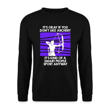 Compound Bow Archer Archery - Unisex Sweatshirt - black - Front - Alina (178cm) & Michal (187cm)