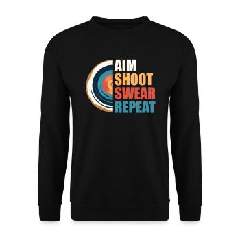 AimIng Shooting Swearing Target - Unisex Sweatshirt - black - Front - Alina (178cm) & Michal (187cm)