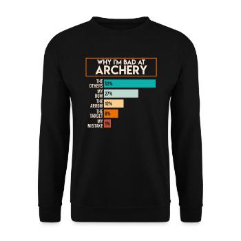 Mauvais en tir à l’arc Archer - Sweat-shirt Unisexe - noir - Devant - Alina (178cm) & Michal (187cm)