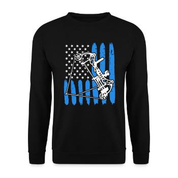 Compound Bow Archer USA Archery - Unisex Sweatshirt - black - Front - Alina (178cm) & Michal (187cm)