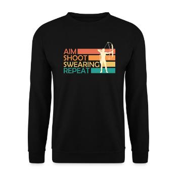 Aim Shooting Swearing Archery Archery Archery - Unisex Sweatshirt - black - Front - Alina (178cm) & Michal (187cm)