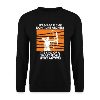 Compound Bow Archer Archery - Unisex Sweatshirt - black - Front - Alina (178cm) & Michal (187cm)