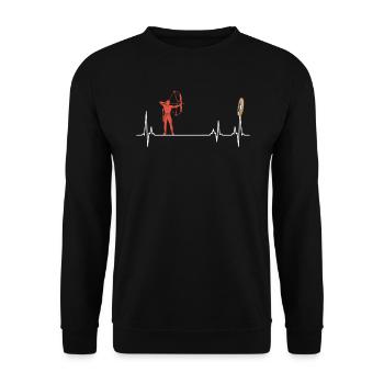 Archer Heartbeat Archery - Unisex Sweatshirt - black - Front - Alina (178cm) & Michal (187cm)