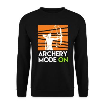 Archery Mode On Compound Bow - Unisex Sweatshirt - black - Front - Alina (178cm) & Michal (187cm)