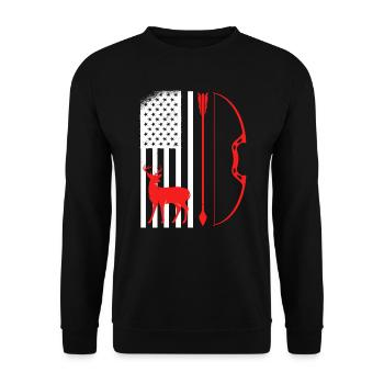 Archer Hunter USA Archery - Unisex Sweatshirt - black - Front - Alina (178cm) & Michal (187cm)