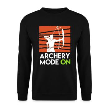 Archery Mode On Compound Bow - Unisex Sweatshirt - black - Front - Alina (178cm) & Michal (187cm)
