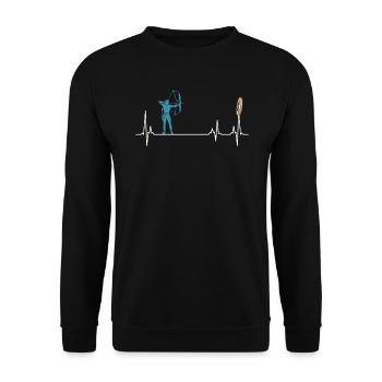 Archer Heartbeat Archery - Unisex Sweatshirt - black - Front - Alina (178cm) & Michal (187cm)