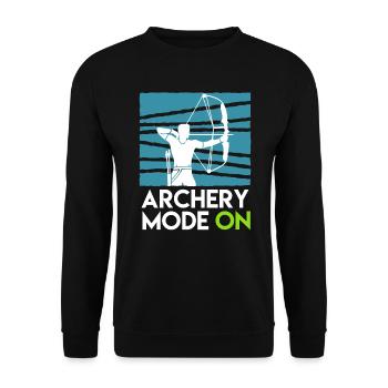 Archery Mode On Compound Bow - Unisex Sweatshirt - black - Front - Alina (178cm) & Michal (187cm)