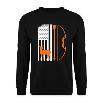 Archer Hunter USA Archery - Unisex Sweatshirt - black - Front - Alina (178cm) & Michal (187cm)
