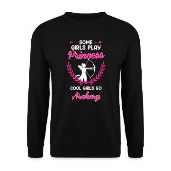 Cool Girls Go Archery Archer - Unisex Sweatshirt - black - Front - Alina (178cm) & Michal (187cm)