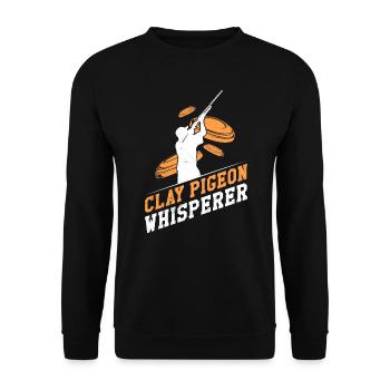 Clay Pigeons Whispering Clay Pigeon Shooting - Unisex Sweatshirt - black - Front - Alina (178cm) & Michal (187cm)