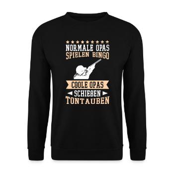 Tontaubenschießen Opa Tontauben - Unisex Pullover - Schwarz - Vorne - Alina (178cm) & Michal (187cm)