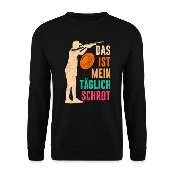 Das ist mein täglich Schrot Tontaubenschießen - Unisex Pullover - Schwarz - Vorne - Alina (178cm) & Michal (187cm)