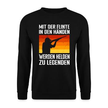Tontaubenschießen - Unisex Pullover - Schwarz - Vorne - Alina (178cm) & Michal (187cm)