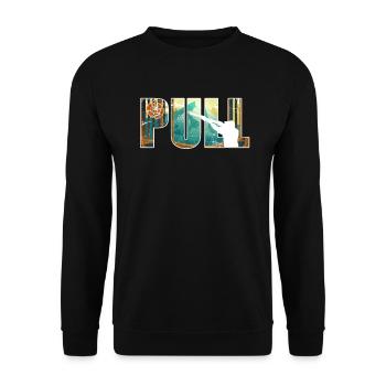 Tir de tir de pigeon d’argile Tireur sportif - Sweat-shirt Unisexe - noir - Devant - Alina (178cm) & Michal (187cm)