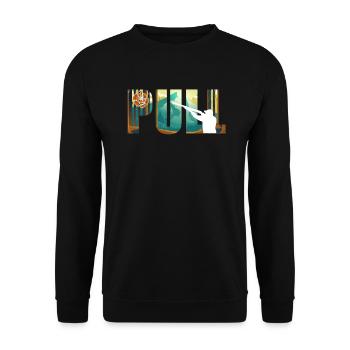 Pull Tontaubenschießen Sportschütze - Unisex Pullover - Schwarz - Vorne - Alina (178cm) & Michal (187cm)