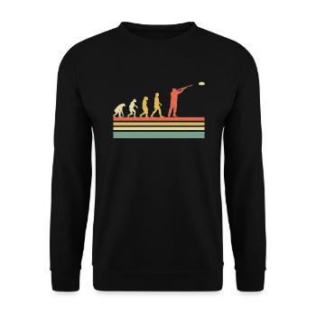 Vintage Tontaubenschießen - Unisex Pullover - Schwarz - Vorne - Alina (178cm) & Michal (187cm)
