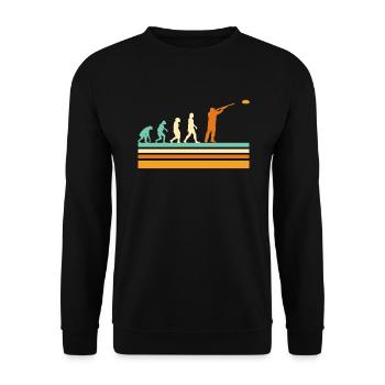 Vintage Tontaubenschießen - Unisex Pullover - Schwarz - Vorne - Alina (178cm) & Michal (187cm)
