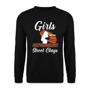 Women's Clay Pigeon Shooting - Unisex Sweatshirt - black - Front - Alina (178cm) & Michal (187cm)