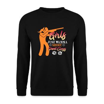 Girls want clay pigeon shooting ladies - Unisex Sweatshirt - black - Front - Alina (178cm) & Michal (187cm)