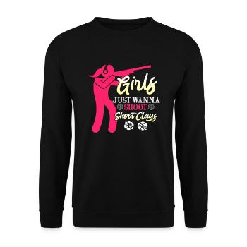 Girls want clay pigeon shooting ladies - Unisex Sweatshirt - black - Front - Alina (178cm) & Michal (187cm)