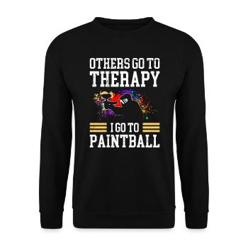Others go to therapy I go to paintball - Unisex Sweatshirt - black - Front - Alina (178cm) & Michal (187cm)