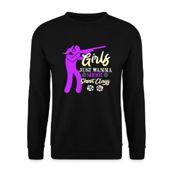 Girls want clay pigeon shooting ladies - Unisex Sweatshirt - black - Front - Alina (178cm) & Michal (187cm)