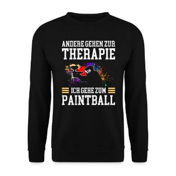 Andere gehen zur Therapie ich geh zum Paintball - Unisex Pullover - Schwarz - Vorne - Alina (178cm) & Michal (187cm)
