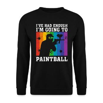 Enough for me I go to paintball - Unisex Sweatshirt - black - Front - Alina (178cm) & Michal (187cm)