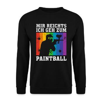 Mir reichts ich gehe zum Paintball - Unisex Pullover - Schwarz - Vorne - Alina (178cm) & Michal (187cm)