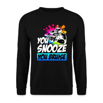 You Snooze you Bruise Paintball - Unisex Sweatshirt - black - Front - Alina (178cm) & Michal (187cm)