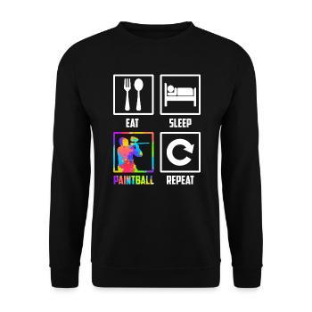 Eat Sleep Paintball Repeat Paintballer Paintball - Unisex Sweatshirt - black - Front - Alina (178cm) & Michal (187cm)