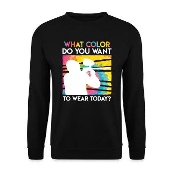 What color do you want to wear today? Paintball - Unisex Sweatshirt - black - Front - Alina (178cm) & Michal (187cm)