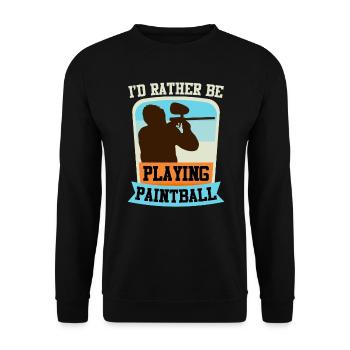 Ich würde lieber Paintball spielen Paintballer - Unisex Pullover - Schwarz - Vorne - Alina (178cm) & Michal (187cm)