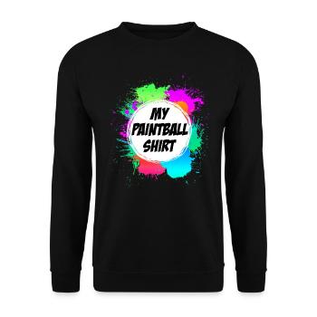 Mein Paintball Shirt Paintballspieler - Unisex Pullover - Schwarz - Vorne - Alina (178cm) & Michal (187cm)
