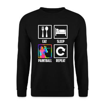 Eat Sleep Paintball Repeat Paintballer Paintball - Unisex Sweatshirt - black - Front - Alina (178cm) & Michal (187cm)