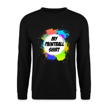 Mein Paintball Shirt Paintballspieler - Unisex Pullover - Schwarz - Vorne - Alina (178cm) & Michal (187cm)