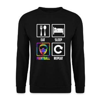 Eat Sleep Paintball Repeat Paintballer Paintball - Unisex Sweatshirt - black - Front - Alina (178cm) & Michal (187cm)