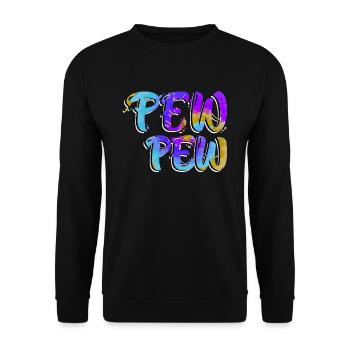 Pew Pew Paintballspieler Paintball - Unisex Pullover - Schwarz - Vorne - Alina (178cm) & Michal (187cm)