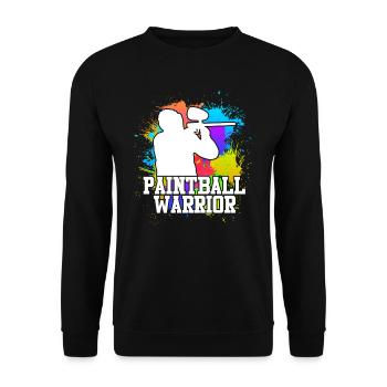 Paintball Warrior Paintballer - Unisex Sweatshirt - black - Front - Alina (178cm) & Michal (187cm)