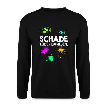 Schade leider daneben Paintballspieler - Unisex Pullover - Schwarz - Vorne - Alina (178cm) & Michal (187cm)