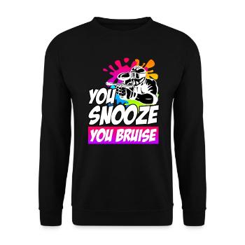You Snooze you Bruise Paintball - Unisex Sweatshirt - black - Front - Alina (178cm) & Michal (187cm)