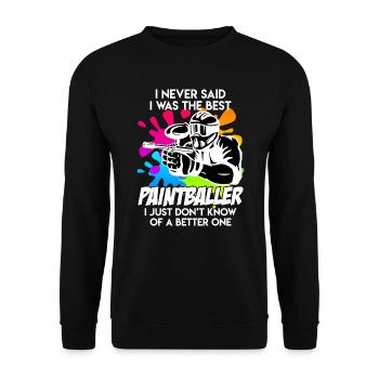 Best PaintballEr Paintball Player Paintball - Unisex Sweatshirt - black - Front - Alina (178cm) & Michal (187cm)