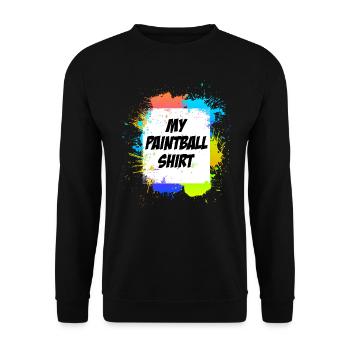 Mein Paintball Shirt Paintballspieler - Unisex Pullover - Schwarz - Vorne - Alina (178cm) & Michal (187cm)